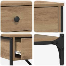 Berkfield Home Stylish Console Table Artisan Oak 100x34.5x75 cm Engineered Wood in Brown - thumbnail 9