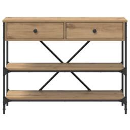Berkfield Home Stylish Console Table Artisan Oak 100x34.5x75 cm Engineered Wood in Brown - thumbnail 6