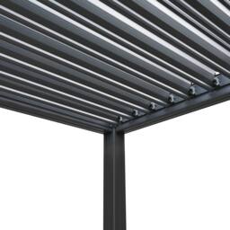 Monstershop Anthracite Aluminium Pergola With White Blinds - 3m x 4m in Grey - thumbnail 8