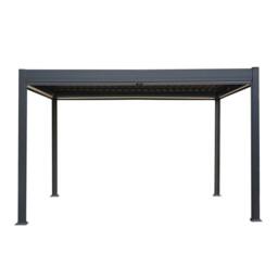 Monstershop Anthracite Aluminium Pergola With White Blinds - 3m x 4m in Grey - thumbnail 2