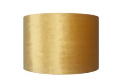 Ruma Mustard Yellow Velvet Cylinder Lampshade For Table Lamps - Size: 12 inches - thumbnail 4