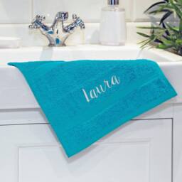 Duncan Stewart Personalised Face Flannel/Towel in Turquoise - thumbnail 1