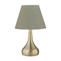 First Choice Lighting Set of 2 Romana - Antique Brass Touch Lamps with Sage Green Shades in Gold - thumbnail 2