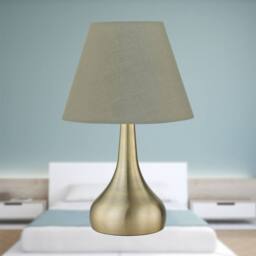 First Choice Lighting Set of 2 Romana - Antique Brass Touch Lamps with Sage Green Shades in Gold - thumbnail 4