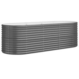 Berkfield Home Garden Raised Bed Powder-coated Steel 224x80x68 cm Anthracite in Dark Grey - Size: 224 x 80 x 68 cm - thumbnail 3