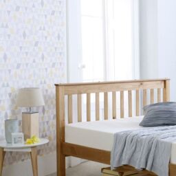 Rest Relax Colwick Waxed Pine Wooden Bed in Beige - Size: Small Double - thumbnail 2