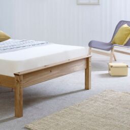 Rest Relax Colwick Waxed Pine Wooden Bed in Beige - Size: Small Double - thumbnail 3