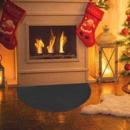 Havendro 61x122cm Fire Resistant Mat Fireplace Grill Protection in Black - Size: 61x122 cm - thumbnail 1