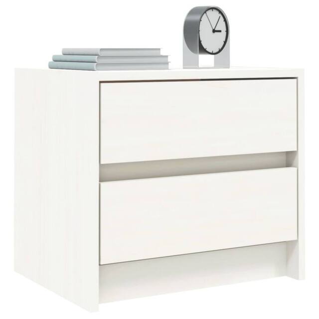 Berkfield Home Beautiful Bedside Cabinet White 40x31x35.5 cm Solid Wood Pine - image 1