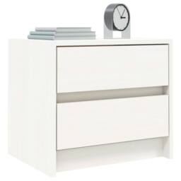Berkfield Home Beautiful Bedside Cabinet White 40x31x35.5 cm Solid Wood Pine - thumbnail 1