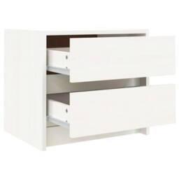 Berkfield Home Beautiful Bedside Cabinet White 40x31x35.5 cm Solid Wood Pine - thumbnail 6