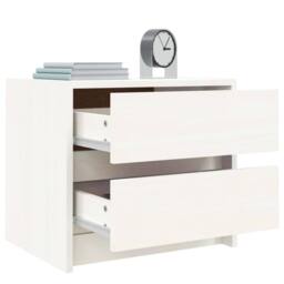 Berkfield Home Beautiful Bedside Cabinet White 40x31x35.5 cm Solid Wood Pine - thumbnail 4