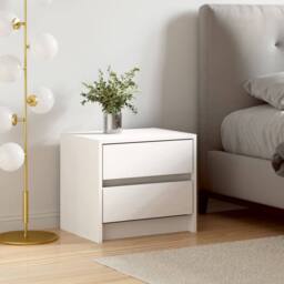 Berkfield Home Beautiful Bedside Cabinet White 40x31x35.5 cm Solid Wood Pine - thumbnail 2