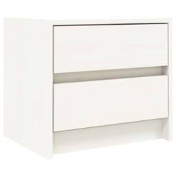 Berkfield Home Beautiful Bedside Cabinet White 40x31x35.5 cm Solid Wood Pine - thumbnail 3