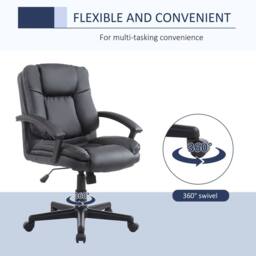 STILVORA High Back Office Chair with Adjustable Height, Black - thumbnail 6