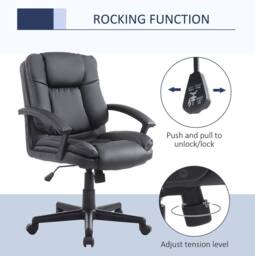 STILVORA High Back Office Chair with Adjustable Height, Black - thumbnail 5