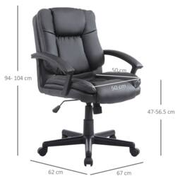 STILVORA High Back Office Chair with Adjustable Height, Black - thumbnail 2