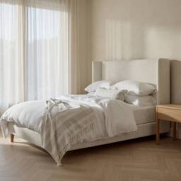 KDMD Ballater Boucle Upholstered Ivory Bed Frame - Size: Small Double - thumbnail 1