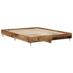 Berkfield Home Bed Frame No Mattress Old Wood 150x200 cm King Size Engineered Wood in Brown - thumbnail 4