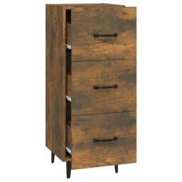 Berkfield Home Sideboard Smoked Oak 34.5x34x90 cm Engineered Wood in Brown - thumbnail 6