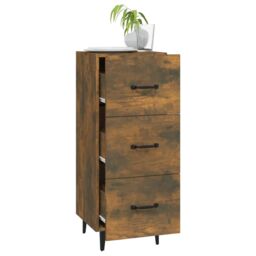 Berkfield Home Sideboard Smoked Oak 34.5x34x90 cm Engineered Wood in Brown - thumbnail 4