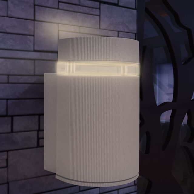 Berkfield Home Outdoor Semi-Cylindrical Wall Sconce Grey Aluminium - image 1
