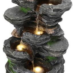 Living and Home Outdoor Rockery Decor Solar-Powered Water Fountain in Natural - thumbnail 9