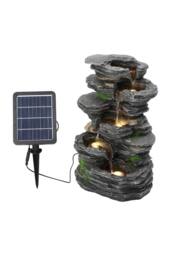 Living and Home Outdoor Rockery Decor Solar-Powered Water Fountain in Natural - thumbnail 4