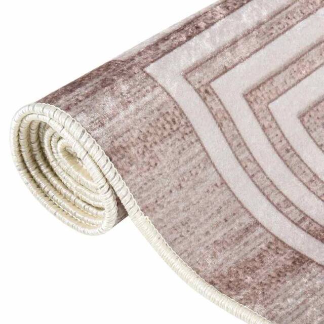 Berkfield Home Rug Washable 160x230 cm Beige Anti Slip - Size: 100 cm diameter - image 1