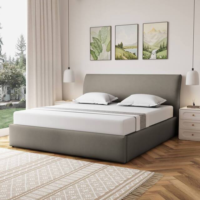 Artemis Home Bethany Fabric 180cm Superking Ottoman Bed Frame with Storage in Light Brown - Size: Super King - image 1