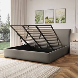 Artemis Home Bethany Fabric 180cm Superking Ottoman Bed Frame with Storage in Light Brown - Size: Super King - thumbnail 4