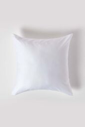 Homescapes Sateen Cotton Continental Pillowcase 400 TC, 60 x 60 cm in White