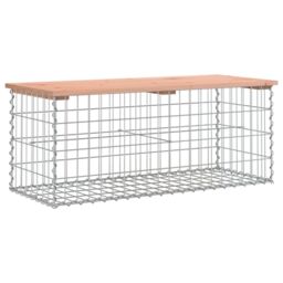 Berkfield Home Garden Bench Gabion Design 103x44x42 cm Solid Wood Douglas in Brown - Size: 103 x 44 x 42 cm - thumbnail 2