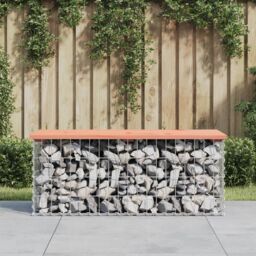Berkfield Home Garden Bench Gabion Design 103x44x42 cm Solid Wood Douglas in Brown - Size: 103 x 44 x 42 cm - thumbnail 1