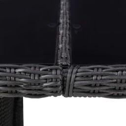 Berkfield Home Garden Dining Table Black 200x100x74 cm Glass & Poly Rattan - Size: 200 x 100 x 74 cm - thumbnail 5