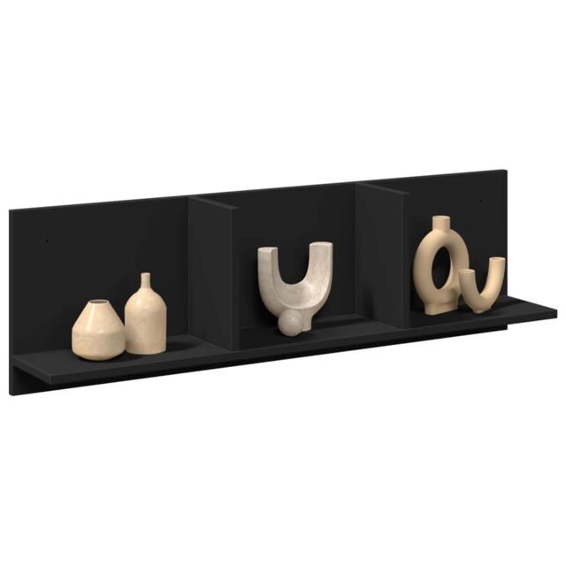 Berkfield Home Wall Cabinet 100x16.5x30 cm Black Engineered Wood - image 1