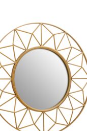 Orsina Geometric 3D Wall Mirror, Abstract Large Golden Framed Mirror, Lightweight & Durable Antique Wall Mirror in Gold - thumbnail 2