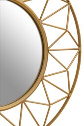 Orsina Geometric 3D Wall Mirror, Abstract Large Golden Framed Mirror, Lightweight & Durable Antique Wall Mirror in Gold - thumbnail 4