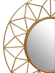 Orsina Geometric 3D Wall Mirror, Abstract Large Golden Framed Mirror, Lightweight & Durable Antique Wall Mirror in Gold - thumbnail 3