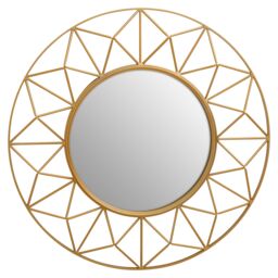 Orsina Geometric 3D Wall Mirror, Abstract Large Golden Framed Mirror, Lightweight & Durable Antique Wall Mirror in Gold - thumbnail 1