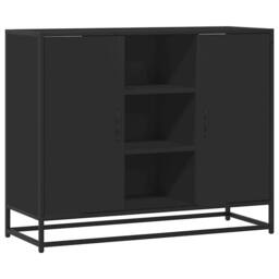 Berkfield Home Sideboard Black 92x35x76 cm Engineered Wood - Size: 92 x 35 x 76 cm - thumbnail 1
