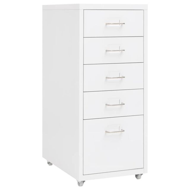 Berkfield Home Mobile File Cabinet White 28x41x69 cm Metal - Size: 28 x 41 x 69 cm - image 1
