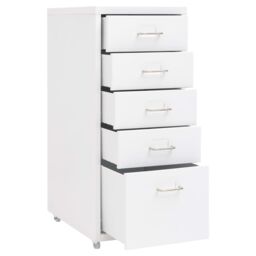Berkfield Home Mobile File Cabinet White 28x41x69 cm Metal - Size: 28 x 41 x 69 cm - thumbnail 5