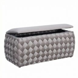 Artemis Home Plumeo Large Velvet Storage Ottoman in Taupe - thumbnail 2