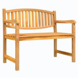 Berkfield Home Garden Bench 114x59x87 cm Solid Teak Wood in Brown - Size: 114 x 59 x 87 cm - thumbnail 2