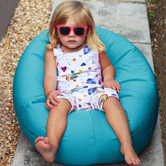 rucomfy Beanbags rucomfy Indoor Or Outdoor Kids Water Resistant Small Classic Beanbag in Turquoise - image 1