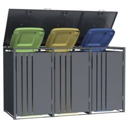 Phoenix Safe Company Phoenix Outdoor Triple Wheelie Bin Store for 3 x 240L Bins, Soft Close Metal Storage, Anthracite GB3300AA - Size: 800mm - thumbnail 4
