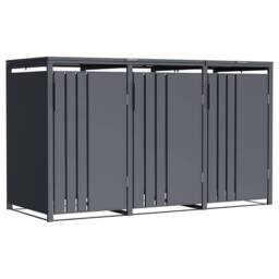 Phoenix Safe Company Phoenix Outdoor Triple Wheelie Bin Store for 3 x 240L Bins, Soft Close Metal Storage, Anthracite GB3300AA - Size: 800mm - thumbnail 1