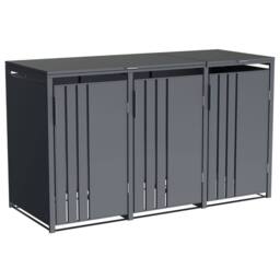 Phoenix Safe Company Phoenix Outdoor Triple Wheelie Bin Store for 3 x 240L Bins, Soft Close Metal Storage, Anthracite GB3300AA - Size: 800mm - thumbnail 8