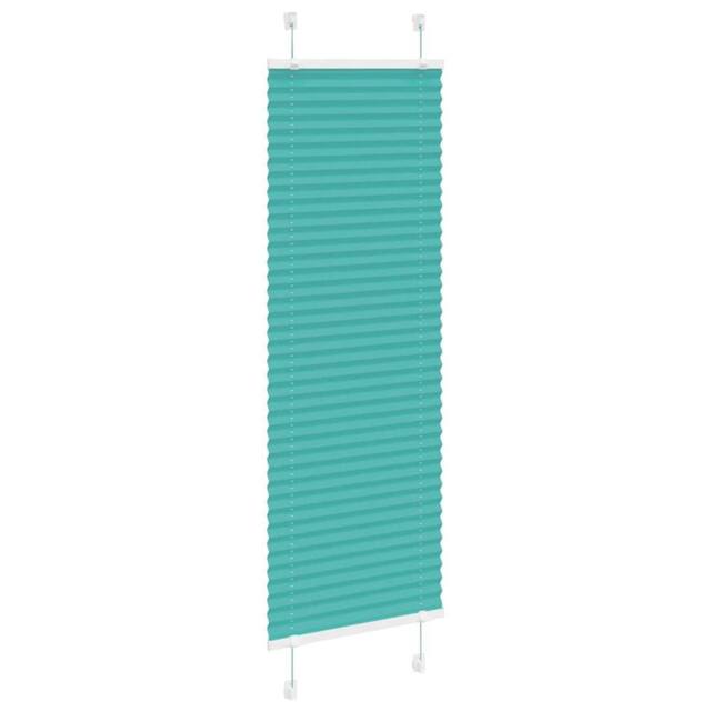 Berkfield Home Pleated Blind Petrol Green 40x100 cm Fabric Width 39.4 cm Polyester in Aqua - image 1